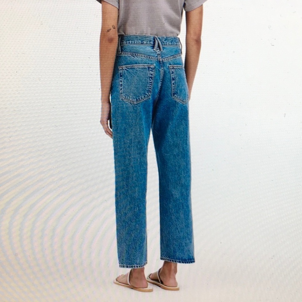 SLVRLAKE High-Rise Cropped Straight-Leg Jeans in Classic Blue - Picture 3 of 15